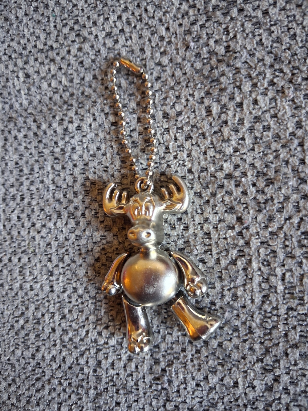 Silver Tone Moose Keychain Purse Pendant - Cute Animal Accessory